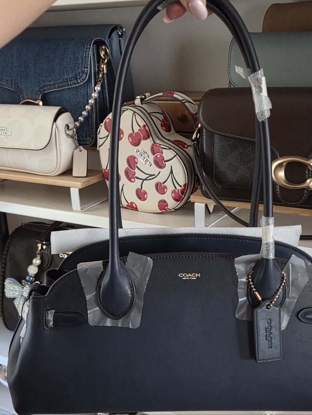 Coach Empire 34-Navy with Gold Hardware - Picture 7 of 10